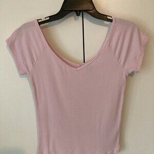 Scooped Neck Jersey by Wild Fable pale pink size M BRAND NEW NEVER WORN
